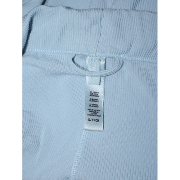 SKIMS Soft Lounge Short Sleep Set Women Small Blue Ribbed Stretch Two Piece EUC - Picture 3 of 4